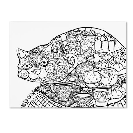 Trademark Fine Art Oxana Ziaka 'Lunch Cat 2' Canvas Art, 14x19 ALI11486-C1419GG